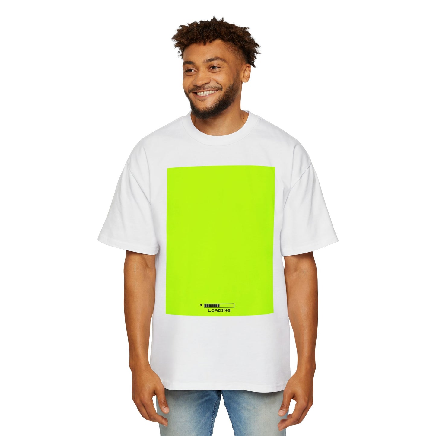 Oversized Tee — Neon Green Minimal Graphic "SUMMER LOVEDAY"