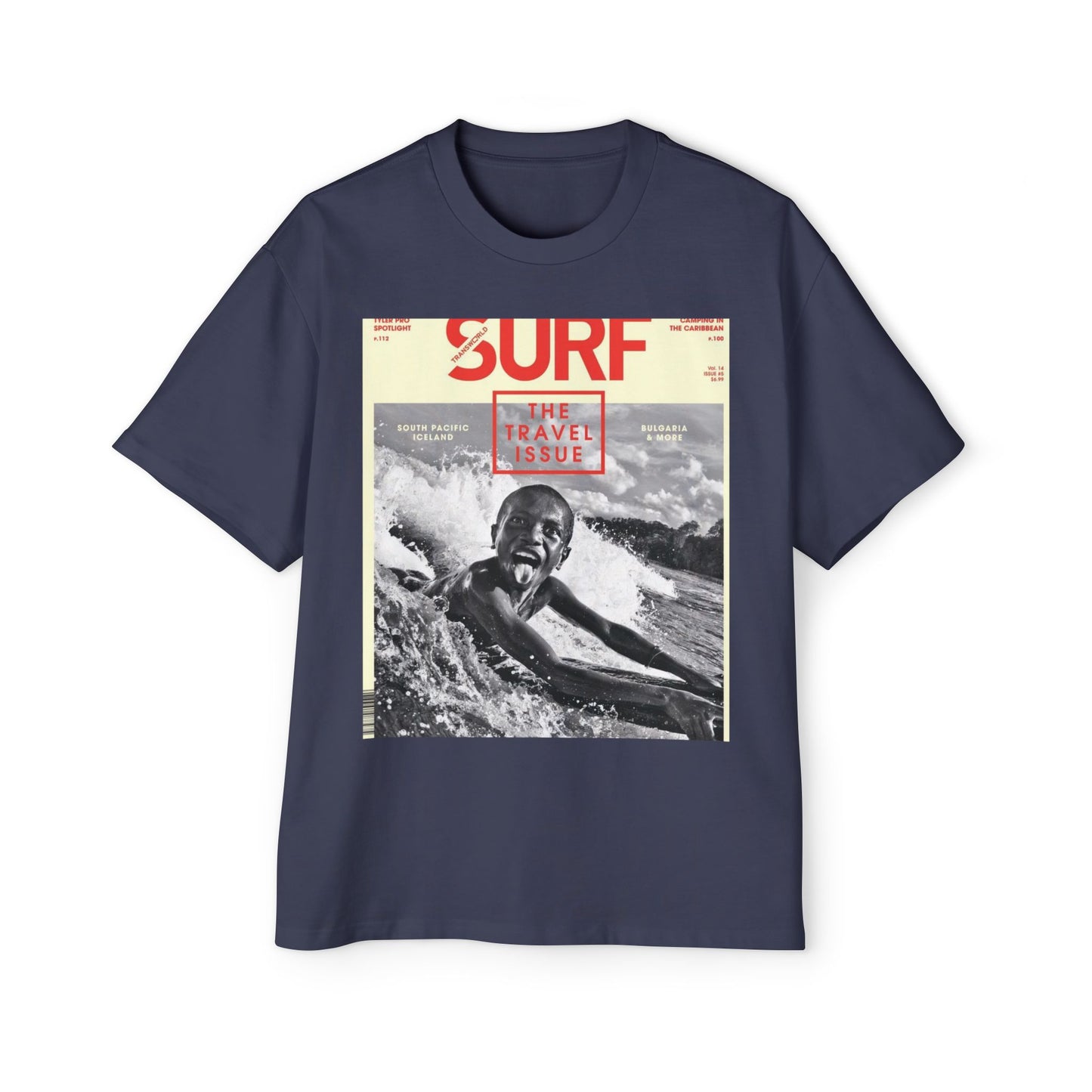 Surf Magazine Graphic Tee — "Surf: The Wave Issue" Vintage Beach Shirt