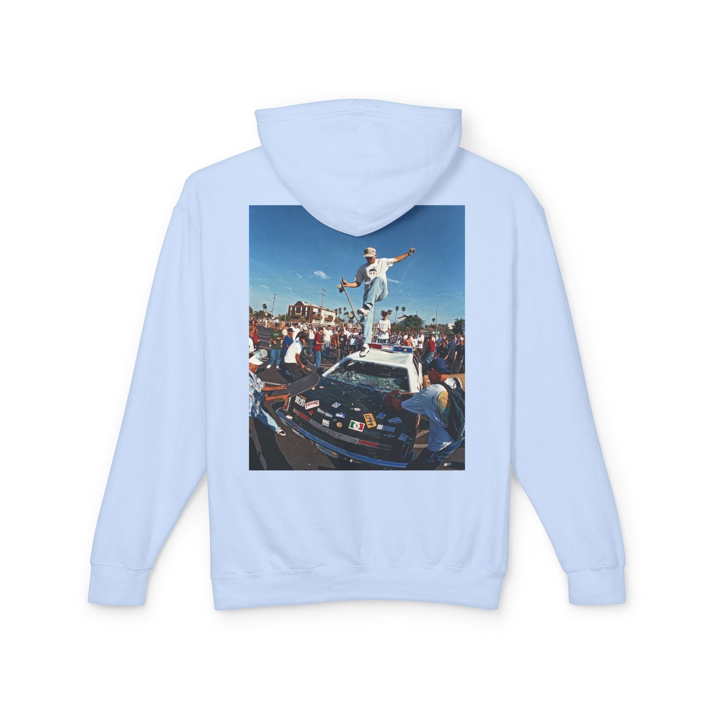 Unisex Lightweight Hooded Sweatshirt - Retro Street Vibe Graphic