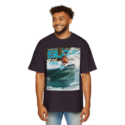 Surf Magazine Graphic Tee — Vintage Surfer Print Oversized T-Shirt