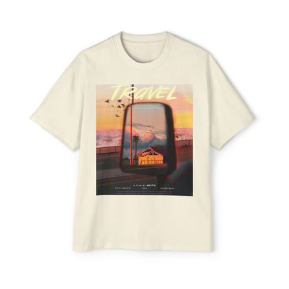 Travel Sunset Tee — Retro Roadside Mirror Graphic T-Shirt