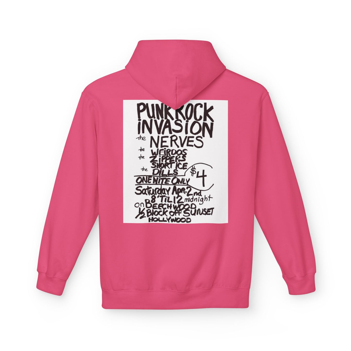 Unisex Punk Rock Fleece Hoodie - Softstyle, Cozy, Perfect for Concerts