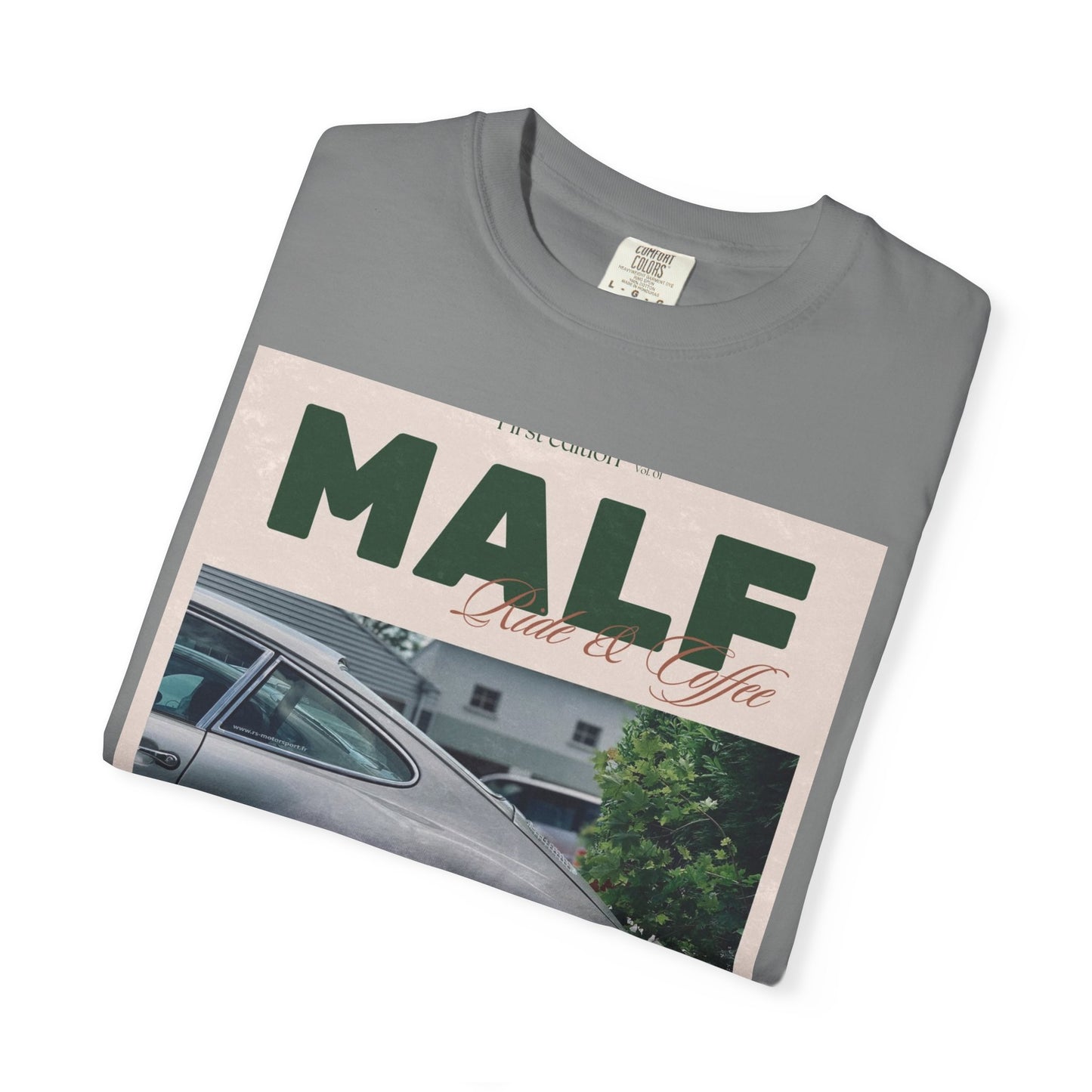 Vintage Porsche Photo Tee — "MALF Live to Ride" Graphic T-Shirt