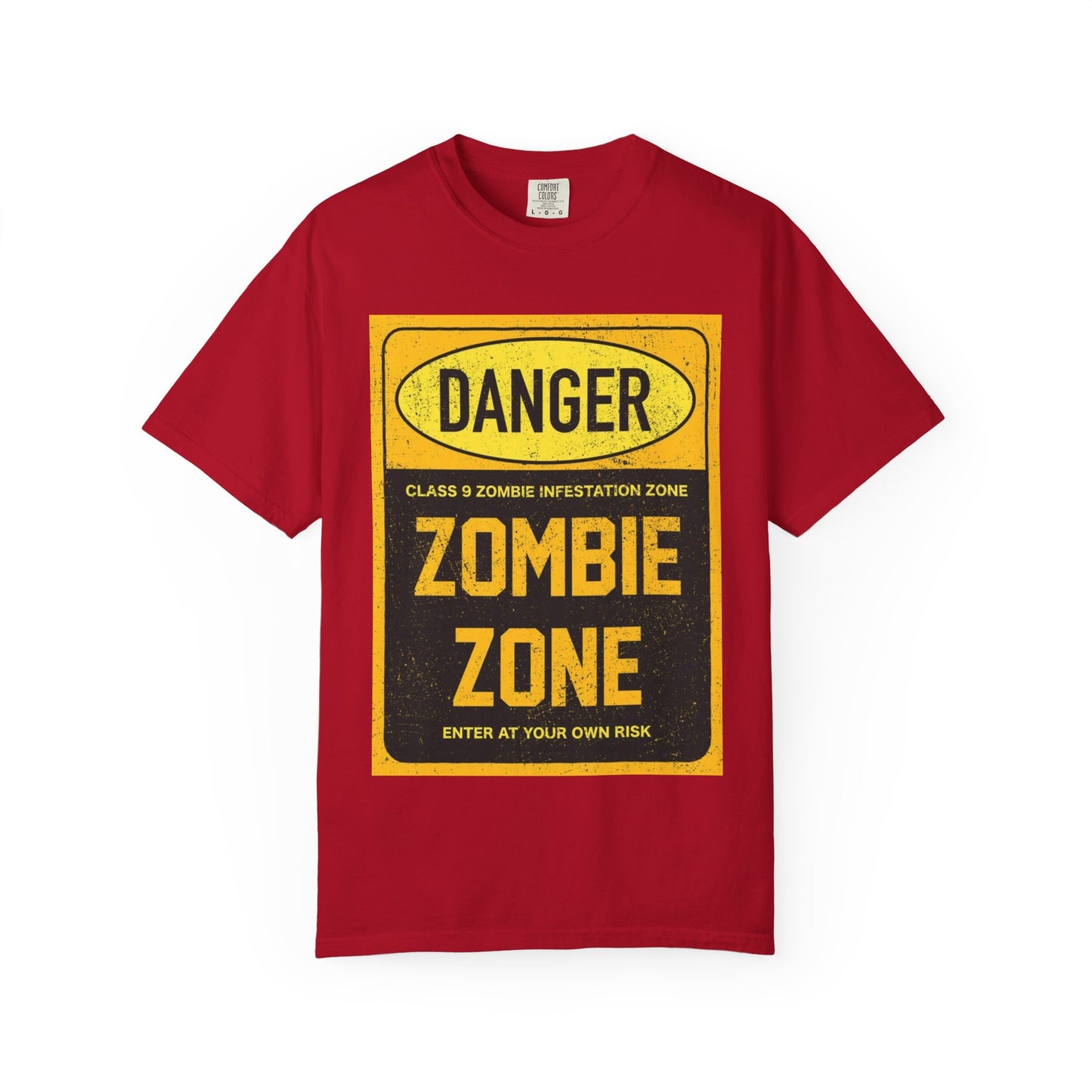 Zombie Zone T-Shirt - Unisex Danger Graphic Tee for Halloween & Horror Fans