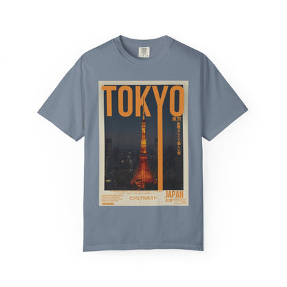 Tokyo Nightscape Graphic T-Shirt — Vintage Japan Tower Travel Poster Tee