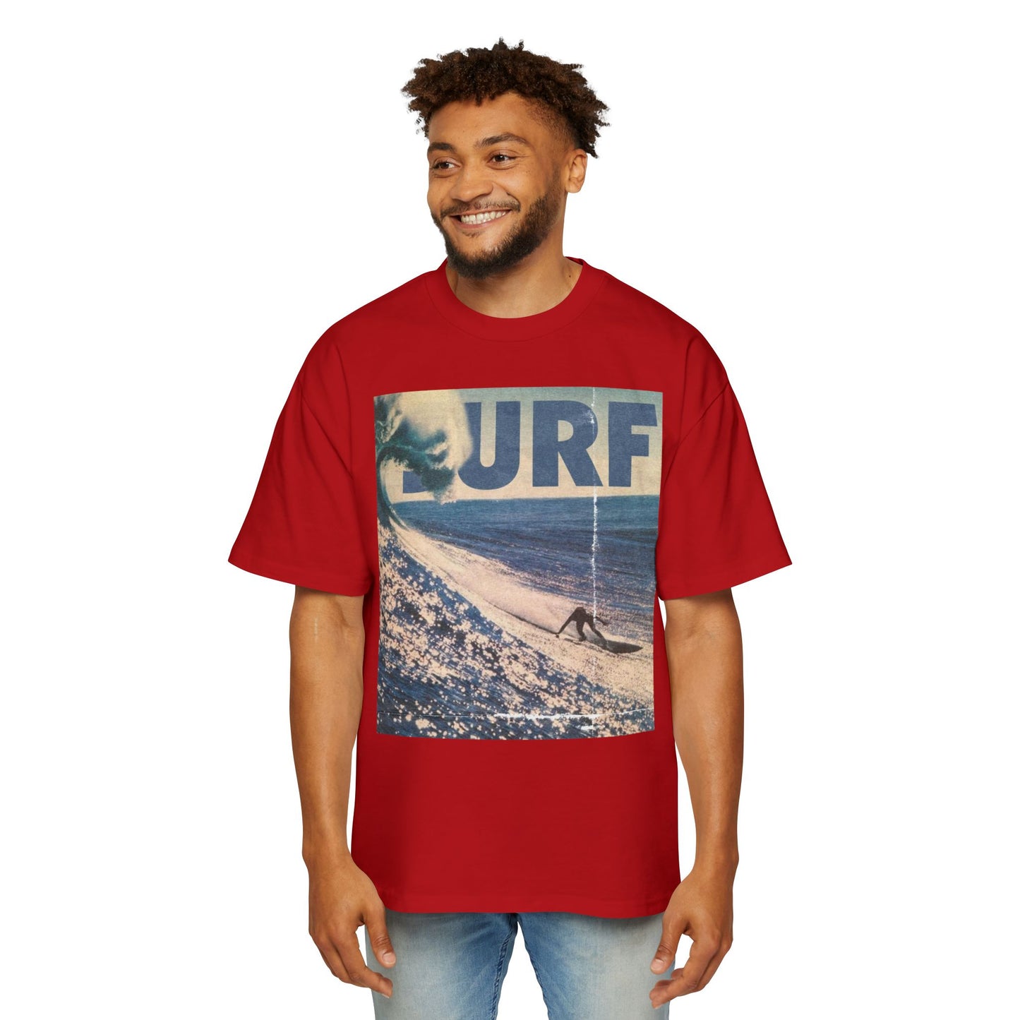 Surf Vintage Photo Tee — Men's Oversized Surf Graphic T-Shirt