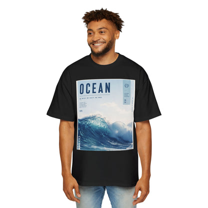 Ocean Wave Graphic Tee — "OCEAN" Coastal Photo Print T-Shirt