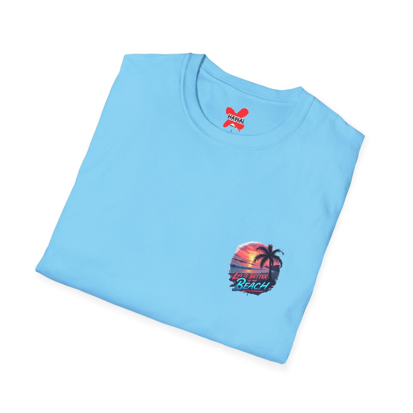 Unisex Softstyle Beach T-Shirt - "Life is Better at the Beach" Graphic Tee