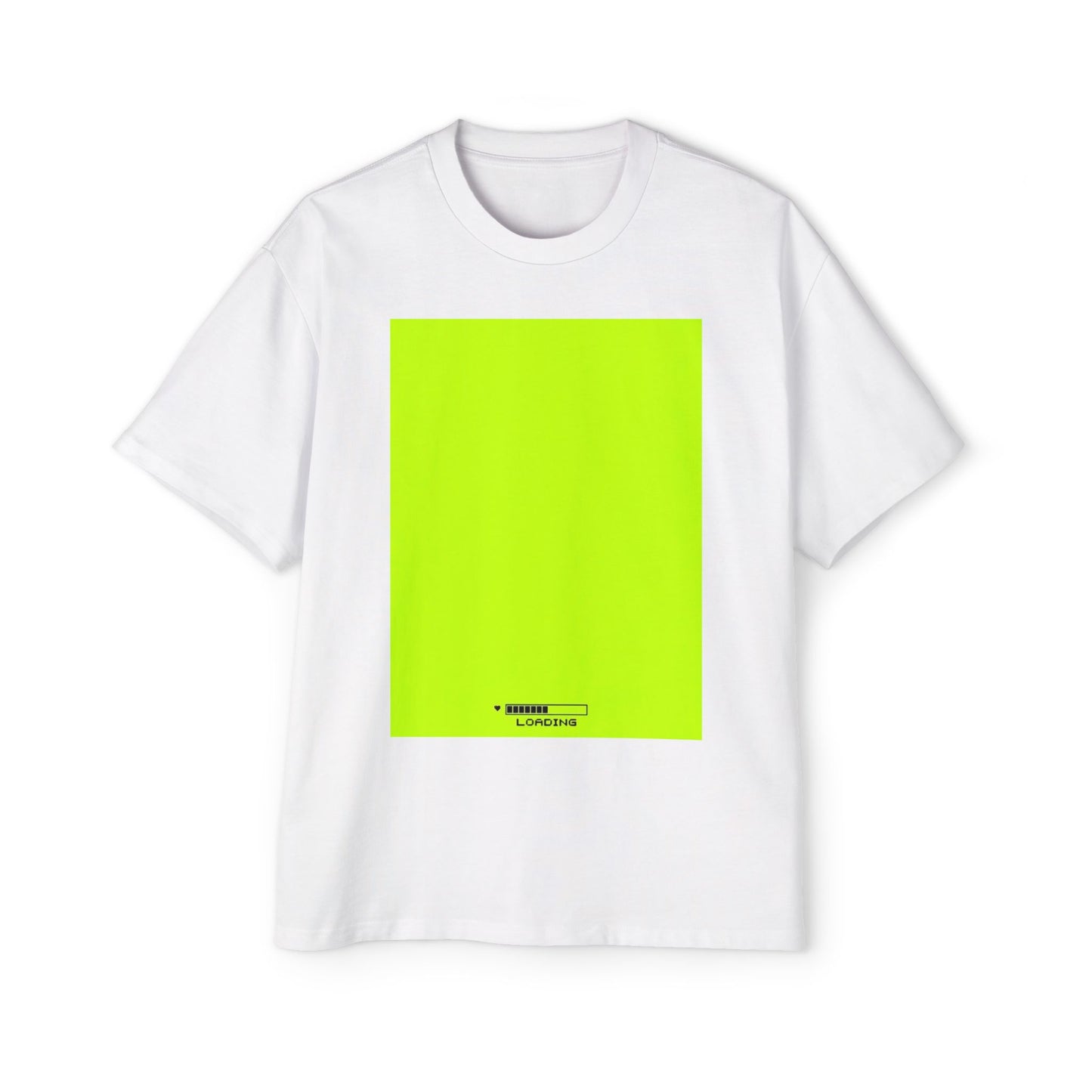 Oversized Tee — Neon Green Minimal Graphic "SUMMER LOVEDAY"