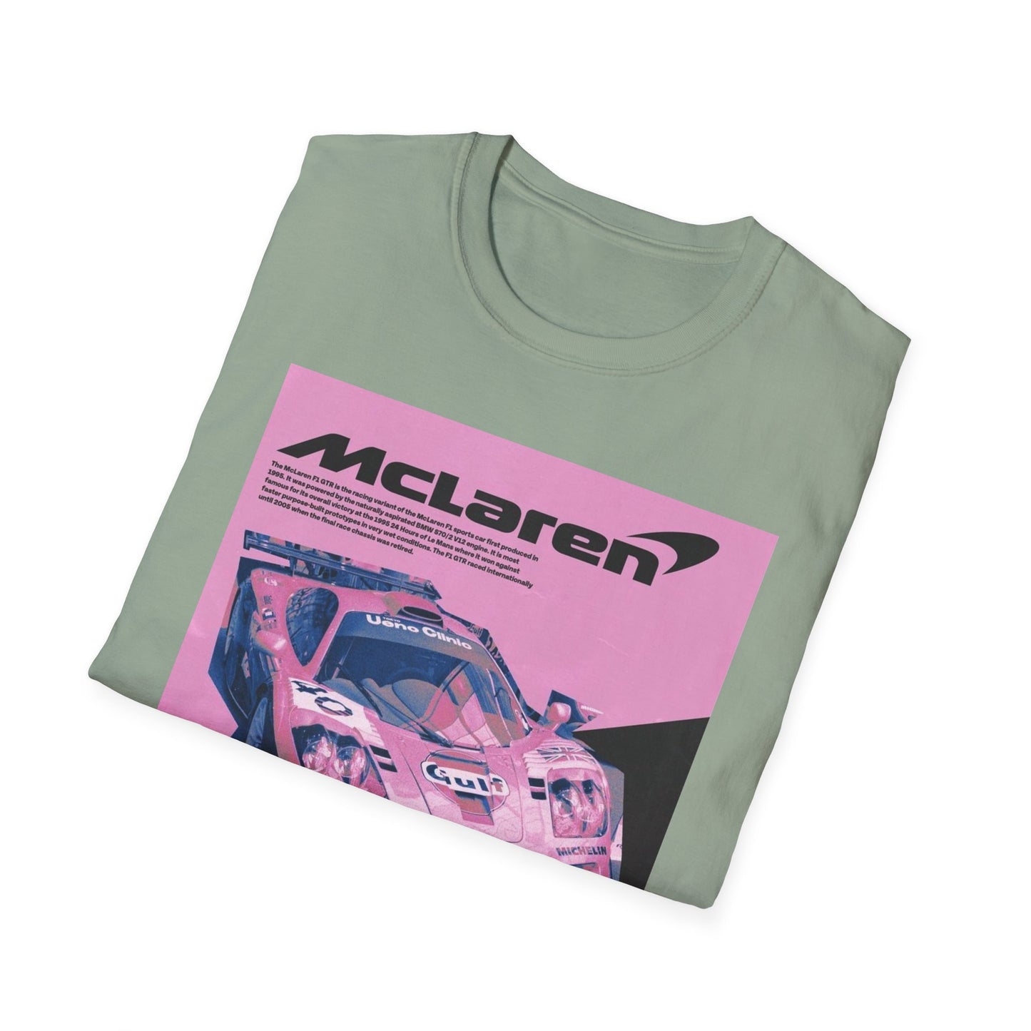 Retro McLaren Racing T-Shirt - Unisex Softstyle Tee for Car Enthusiasts