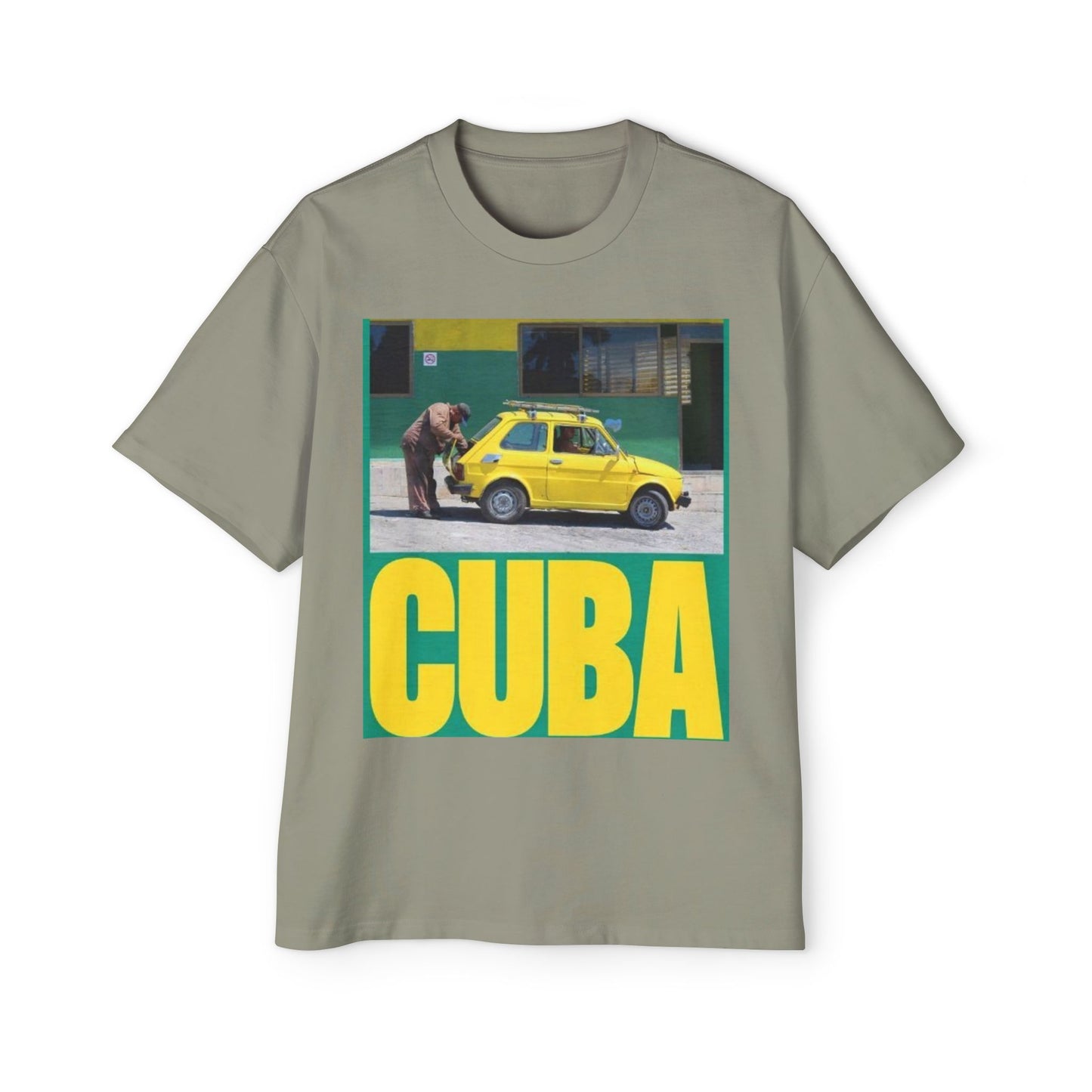 Cuba Vintage Photo Tee — Retro Yellow Car Graphic T-Shirt