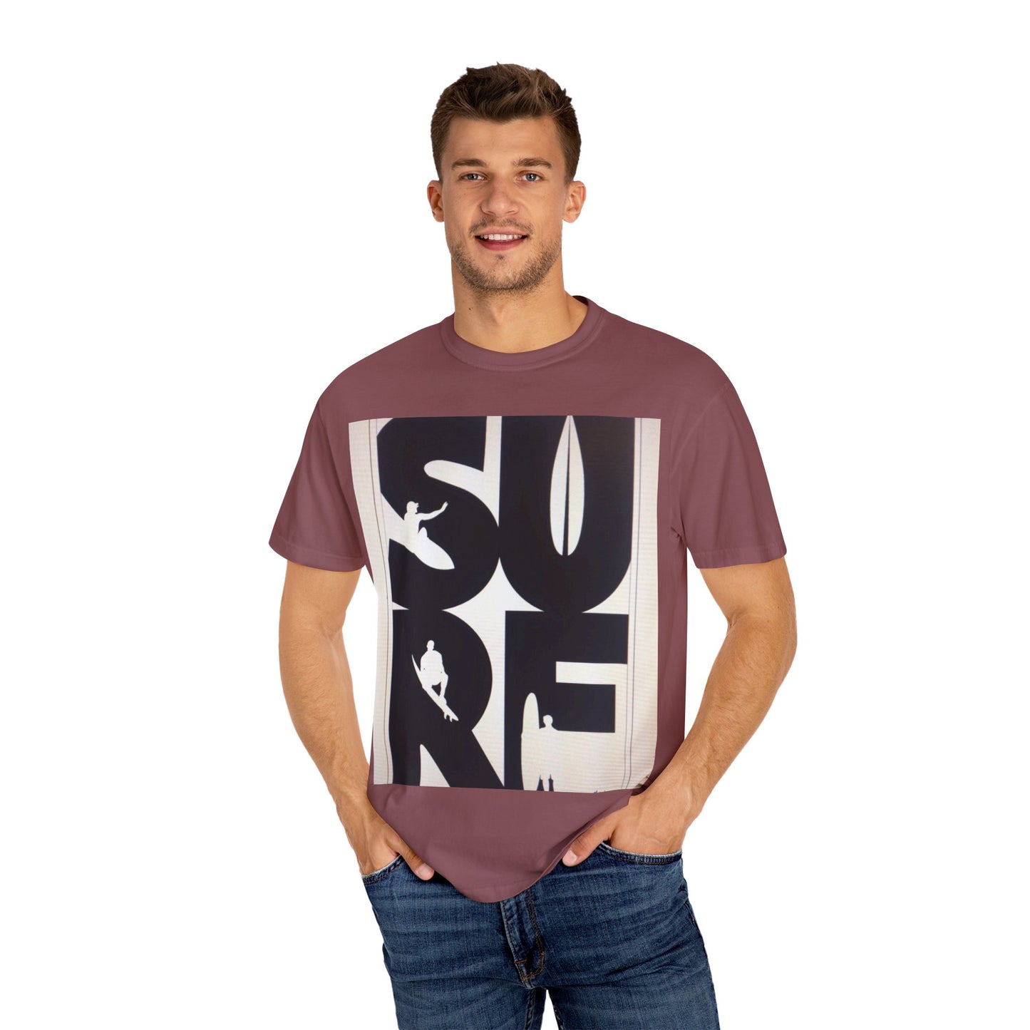Surf Inspired Unisex Garment-Dyed T-Shirt, Beachwear, Casual Summer Tee, Surfing Gift, Trendy Streetwear, Comfortable Lifestyle Top