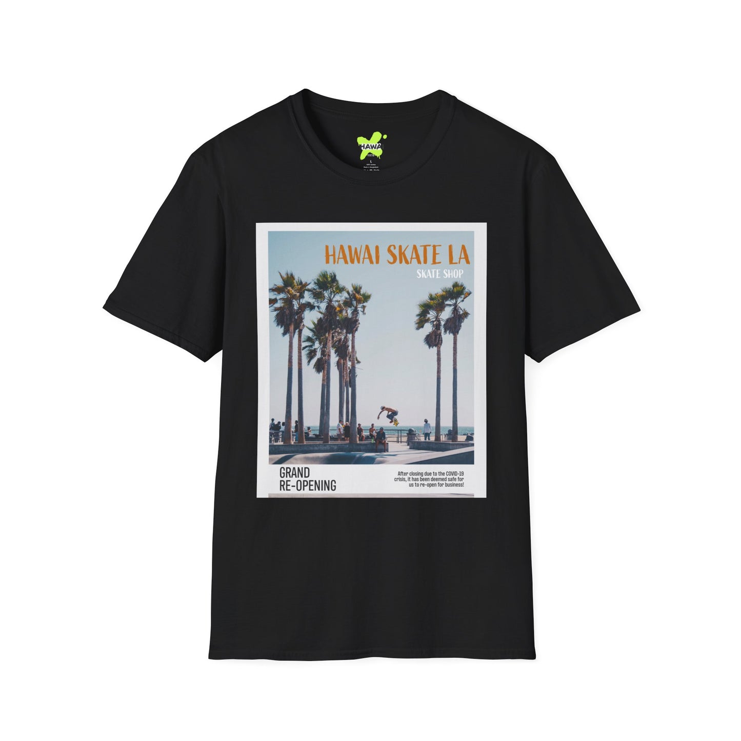 Hawaii Skate LA Unisex Softstyle T-Shirt – Grand Re-Opening Retro Vibe