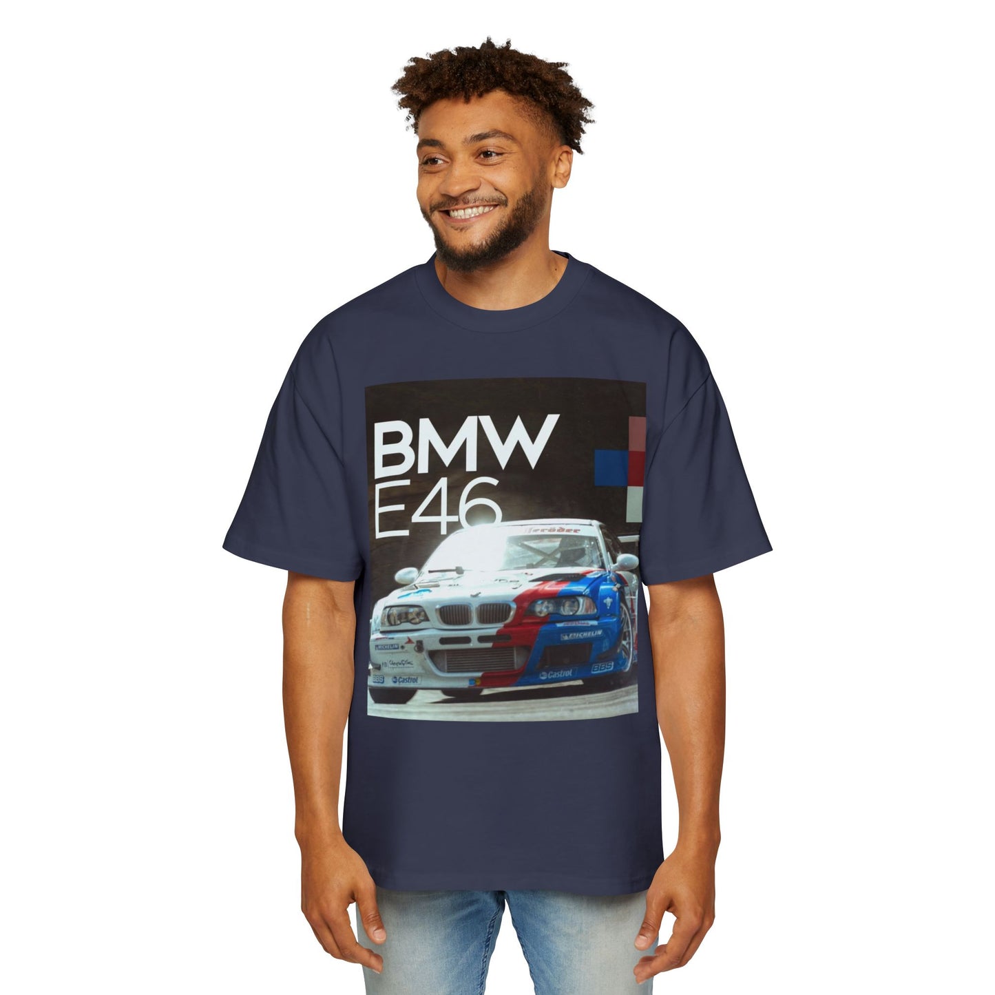 BMW E46 Racing Tee — Mens Oversized Car Graphic T-Shirt