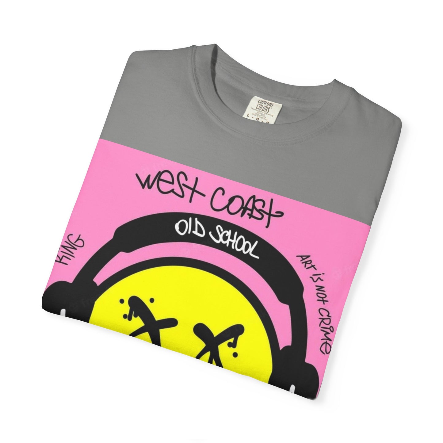 Retro Street Art T-Shirt - West Coast Vibe with Smiley Design