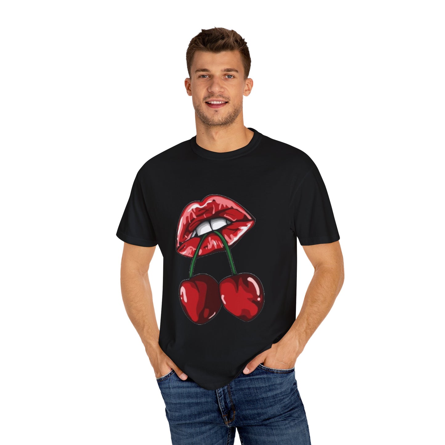 Retro Cherry Lips Unisex T-shirt - Trendy Graphic Tee