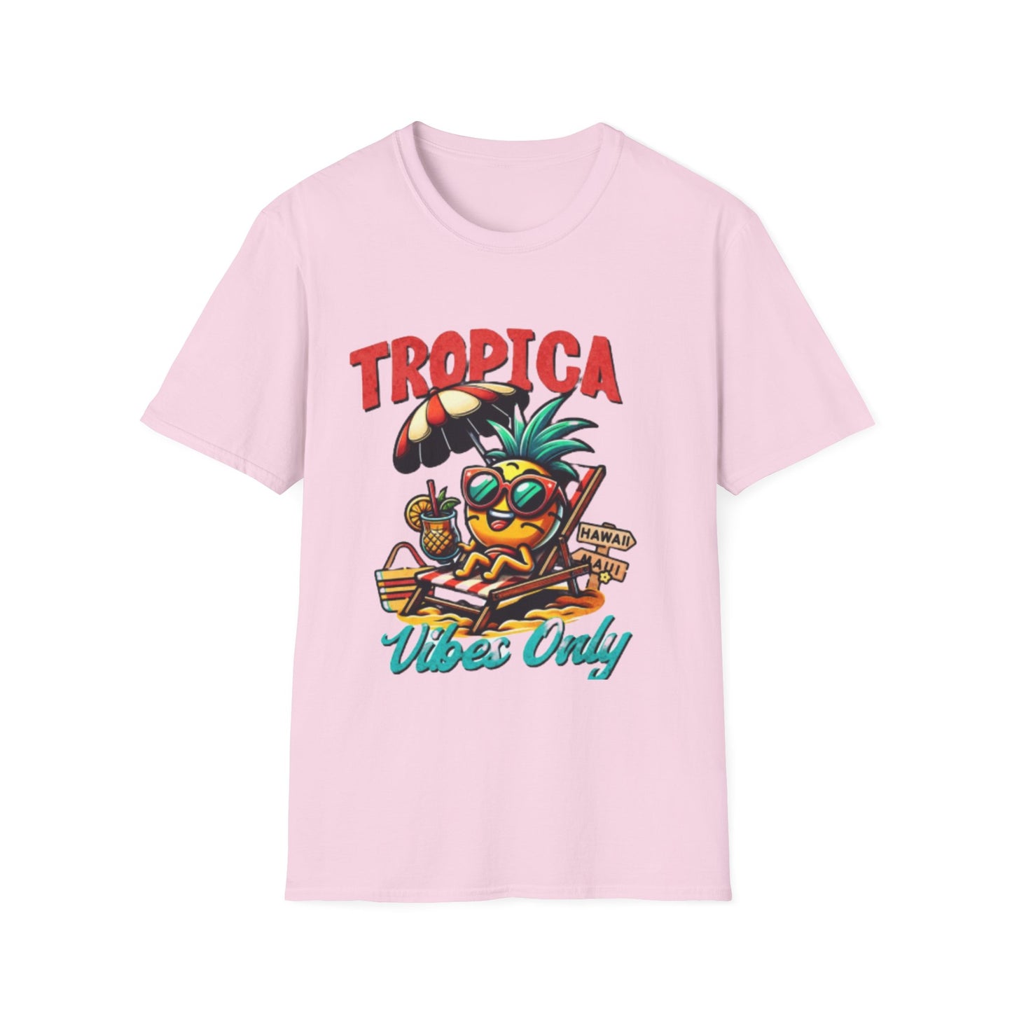 Tropical Vibes Unisex Softstyle T-Shirt - Fun Pineapple Design