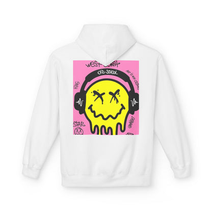 Retro Graffiti Hoodie – Unisex Midweight Fleece with Vibrant Yellow Design