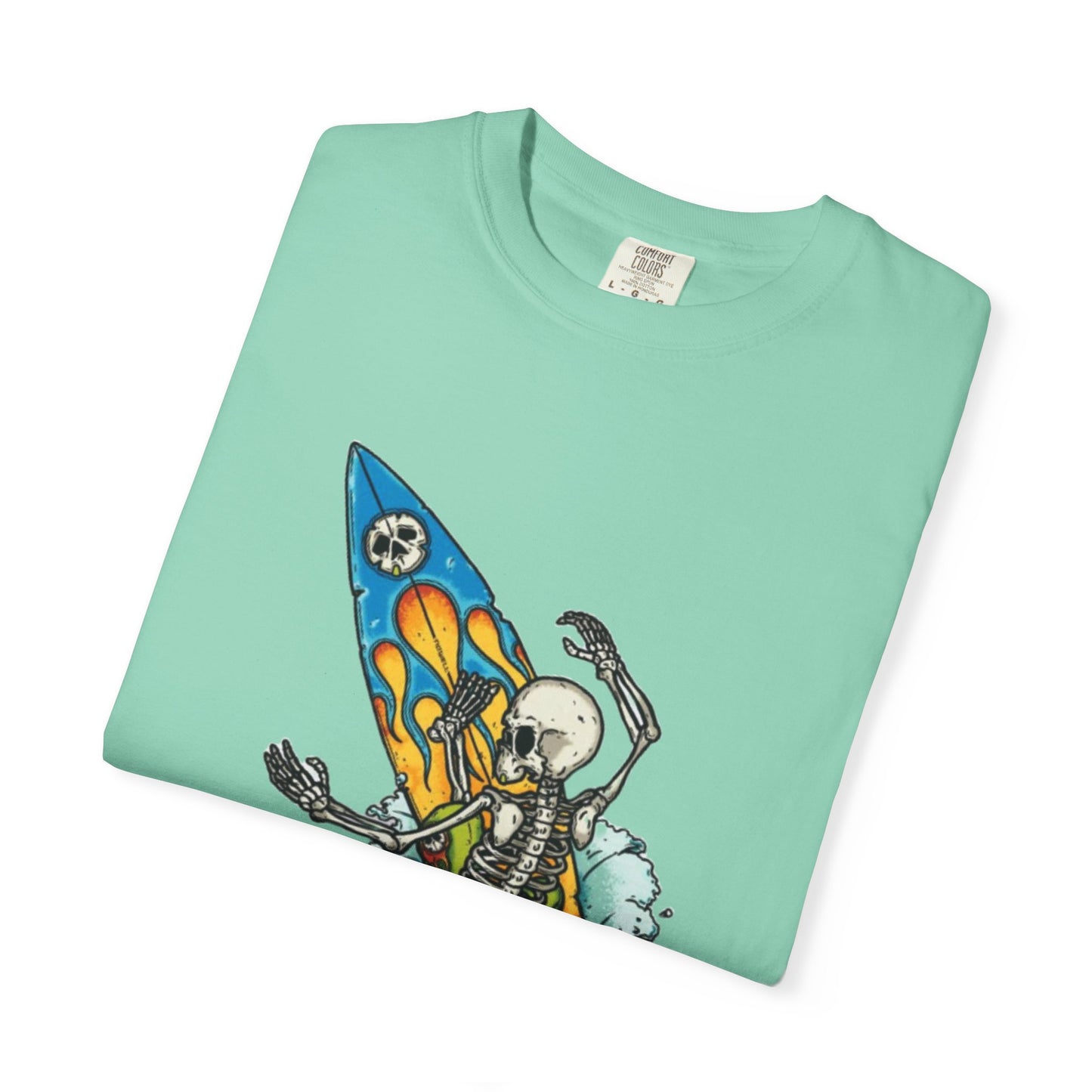 Surfing Skeleton Unisex T-shirt | Graphic Tee, Vintage Style, Beachwear, Gift for Surfers, Fun Summer Look