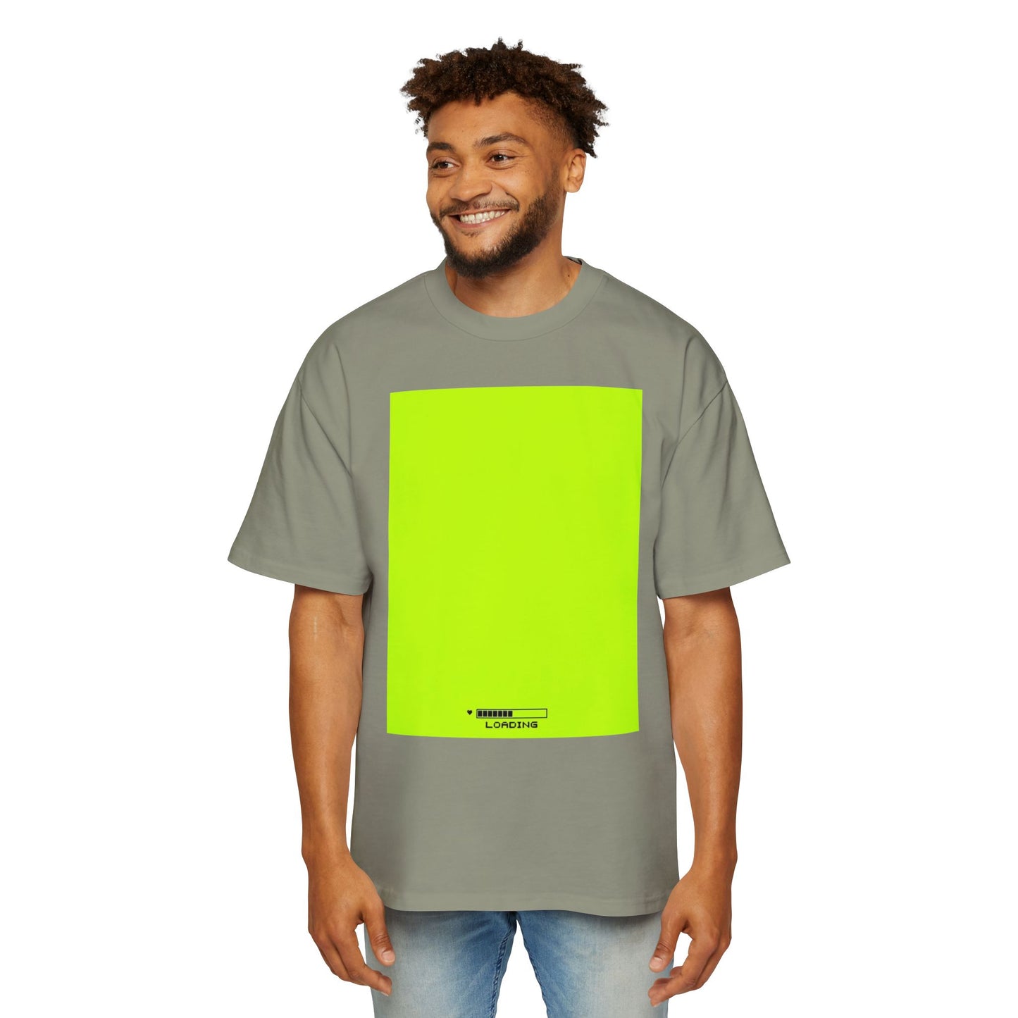 Oversized Tee — Neon Green Minimal Graphic "SUMMER LOVEDAY"
