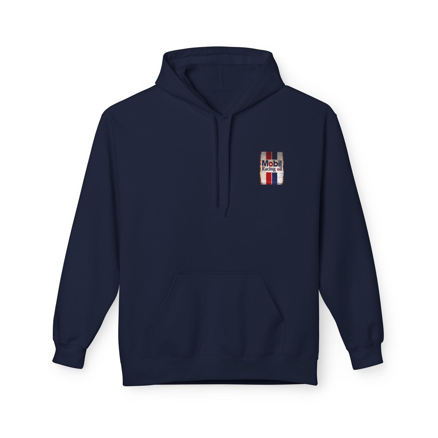 Retro Mobil Racing Oil Fleece Hoodie for Motorsport Enthusiasts