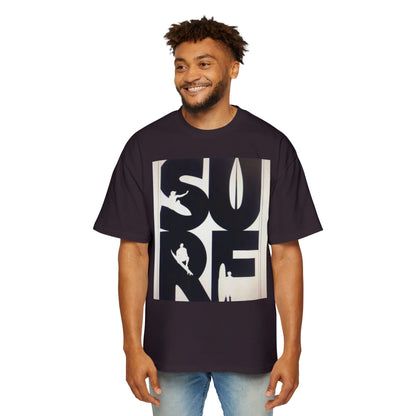 Surf Graphic Tee — Oversized Men's Surfboard Silhouette Shirt