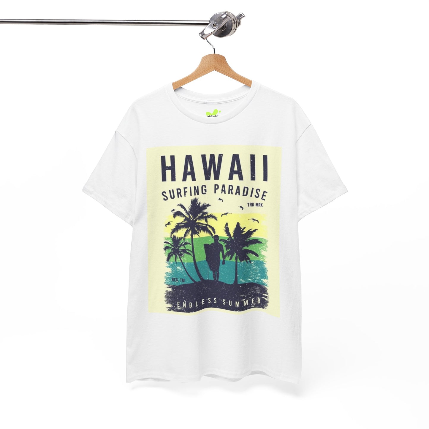 Hawaii Surfing Paradise Unisex Heavy Cotton Tee - Endless Summer Vibe