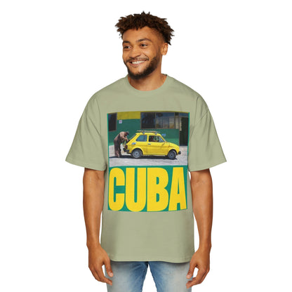 Cuba Vintage Photo Tee — Retro Yellow Car Graphic T-Shirt