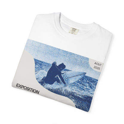 Bleu Sauvage Surf Poster T-Shirt — Vintage French Surfing Graphic Tee