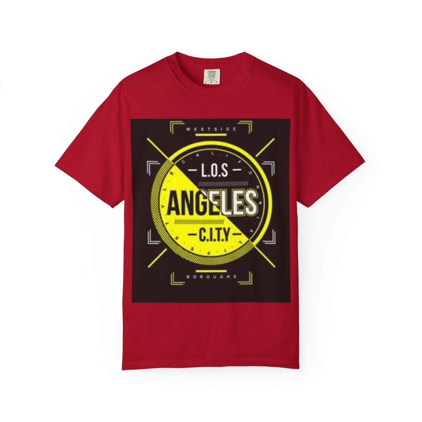 Unisex Garment-Dyed T-Shirt with Automotive Wheel Design