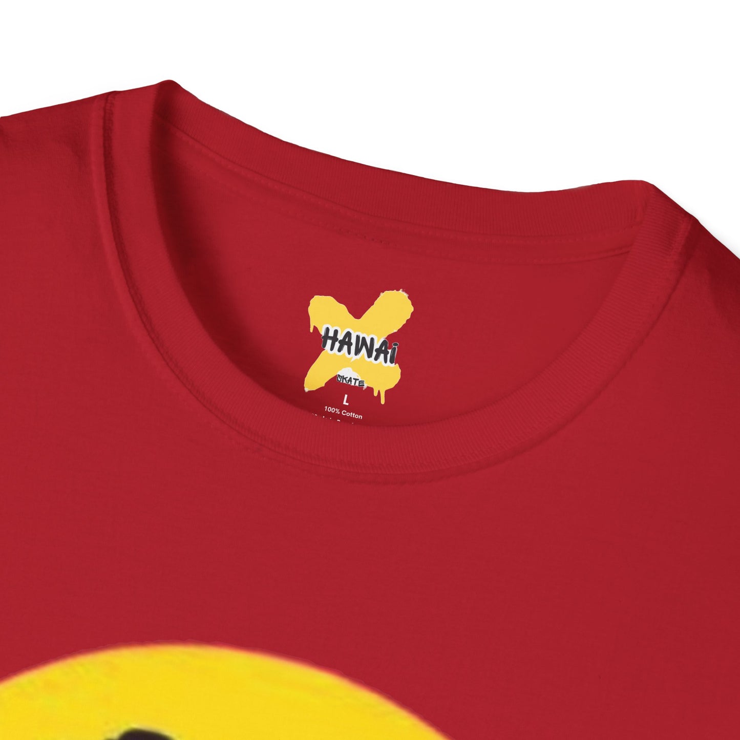 Happy Vibes Unisex Softstyle T-Shirt - Smiley Face with Headphones