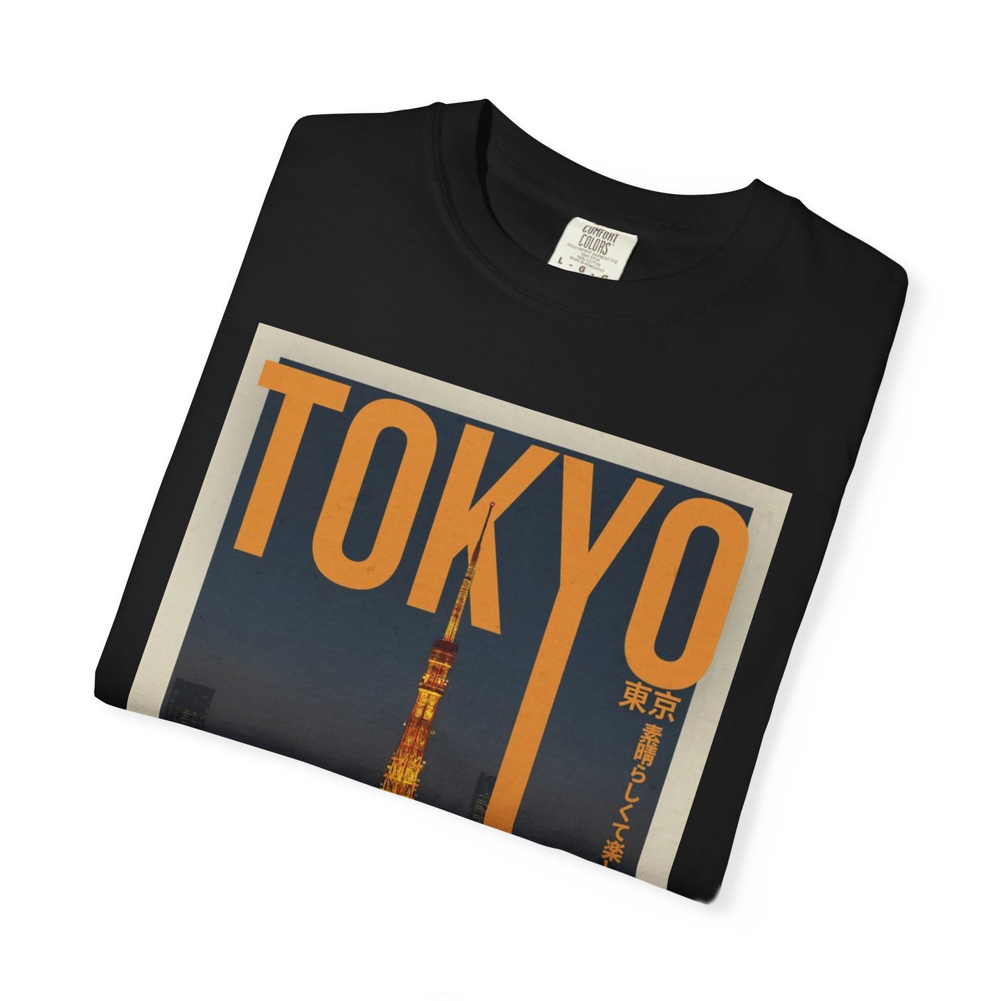 Tokyo Nightscape Graphic T-Shirt — Vintage Japan Tower Travel Poster Tee