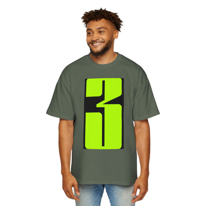Oversized Tee — Neon Abstract '3' Graphic