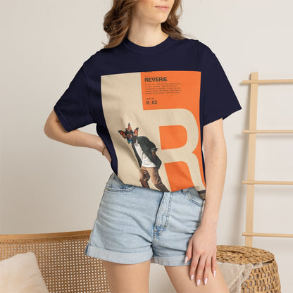 Reverie Skateboard Graphic T‑Shirt — Vintage R Letter Streetwear Tee