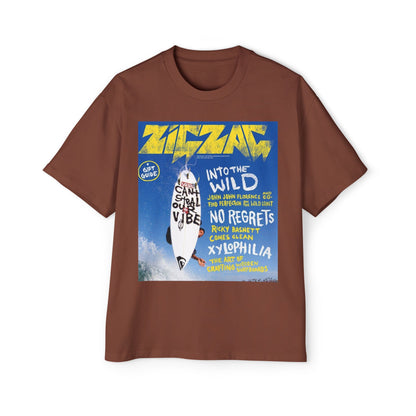 Surf Poster Graphic Tee — "Into the Wild / No Regrets" Oversized Men’s T‑Shirt