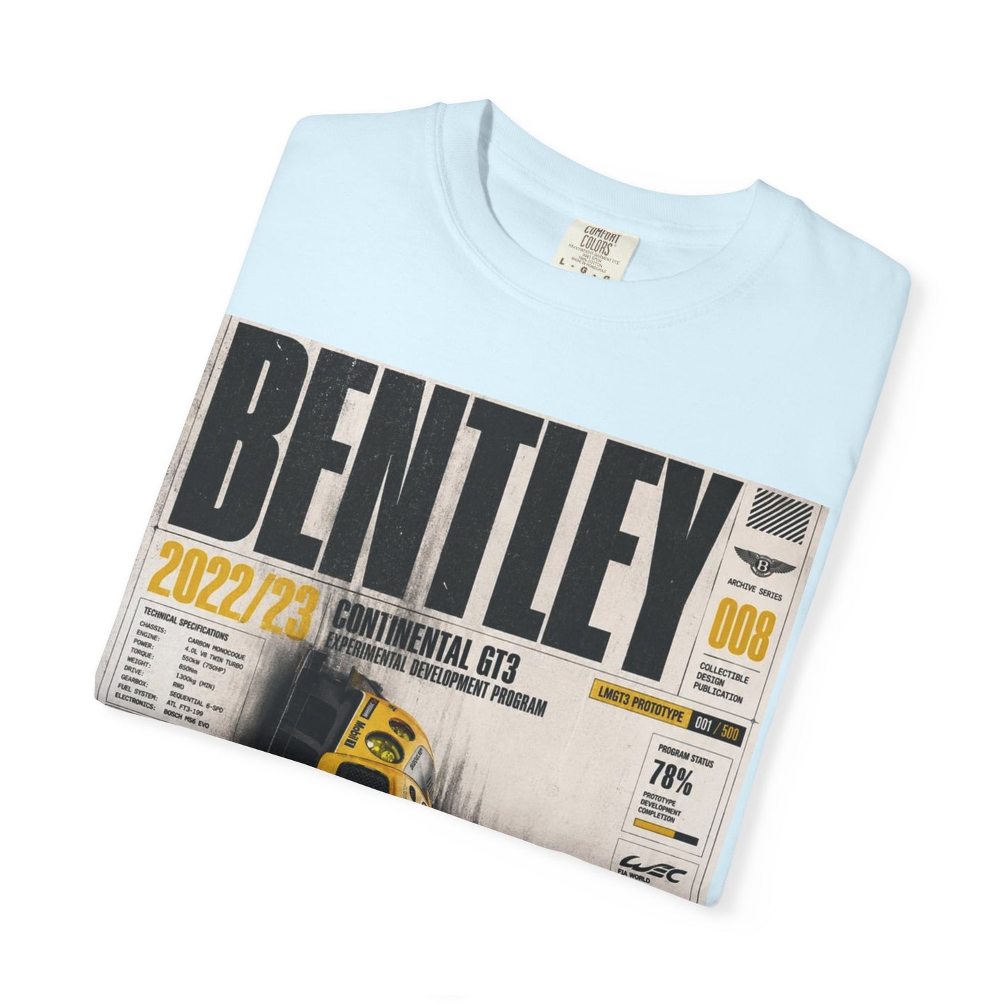 Bentley Magazine Cover T-Shirt – Yellow Sports Car Graphic Tee