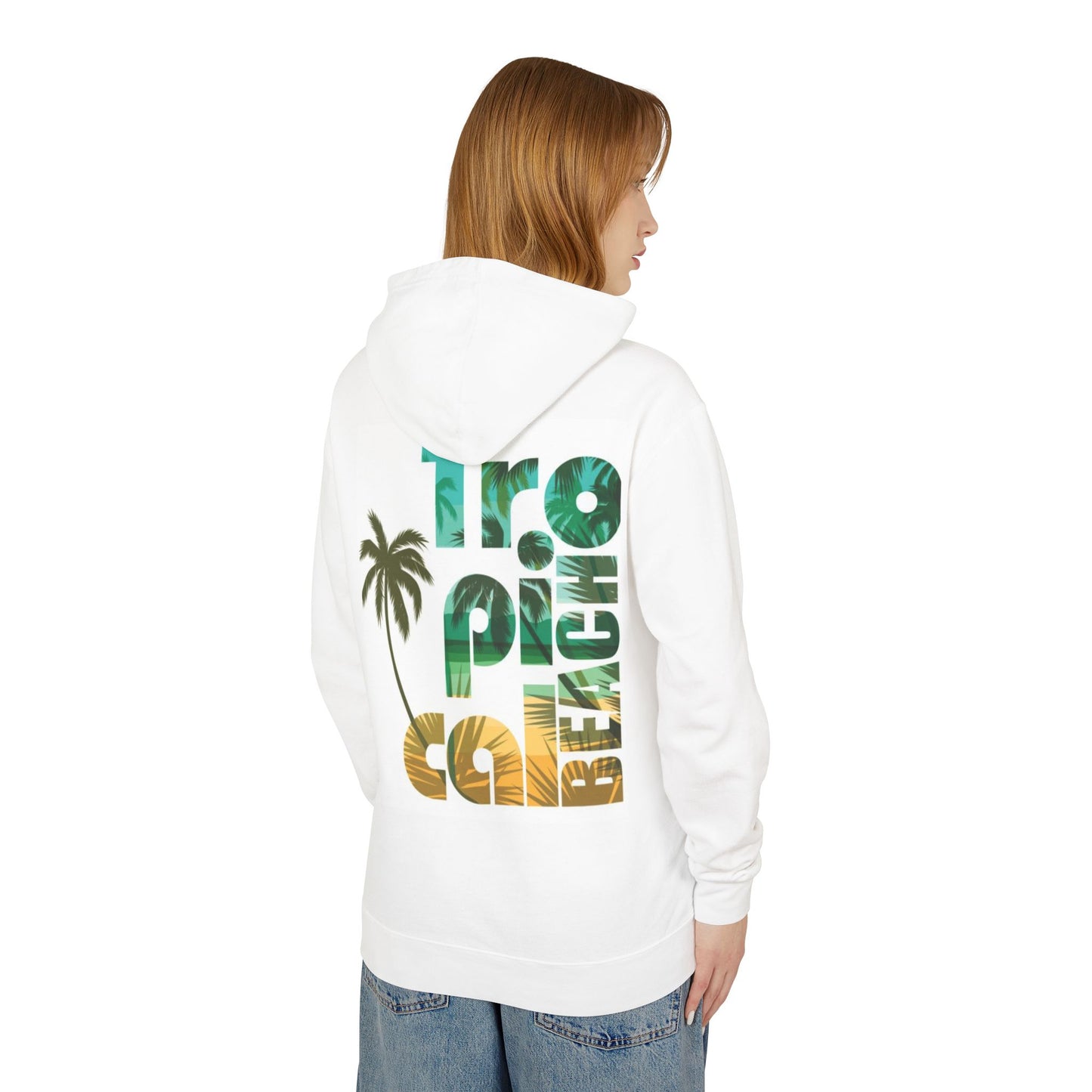 Tropical Beach Vibes Lightweight Unisex Hoodie