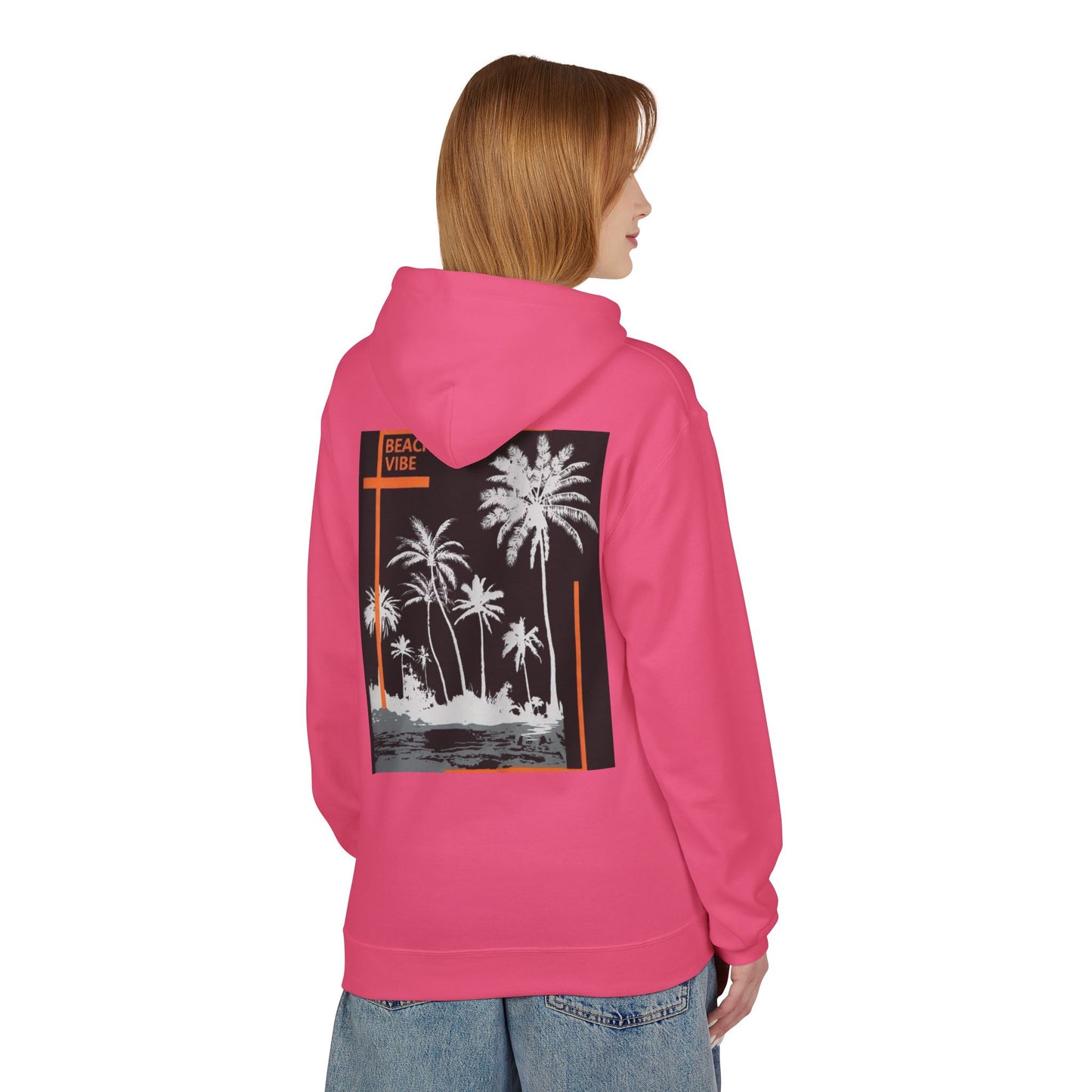 Beach Vibe Unisex Fleece Hoodie, Summer Fashion, Casual Wear, Gift for Her/Him, Cozy Lifestyle, Chill Out Apparel