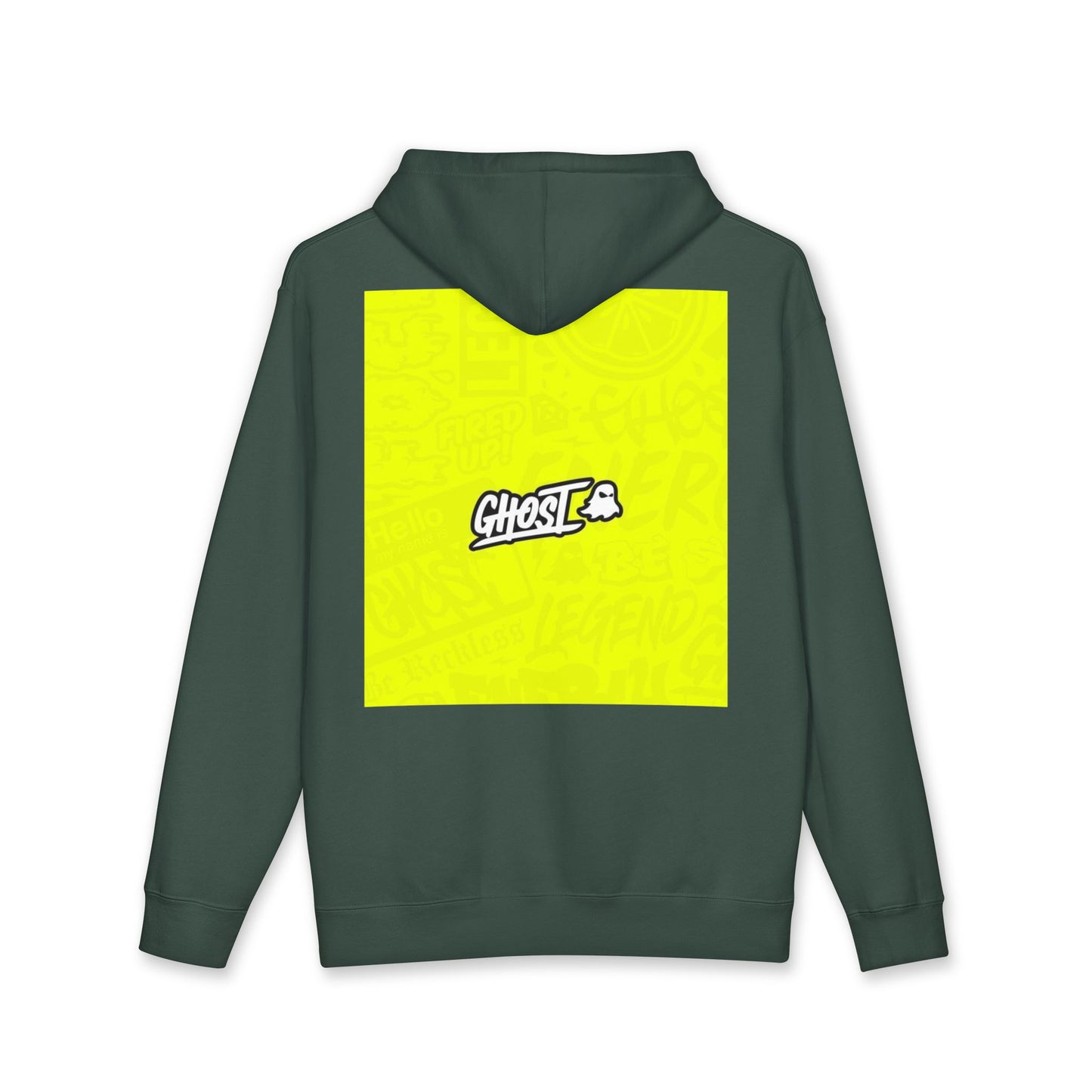 Realist Ghost Hoodie — Neon Yellow Graphic Pullover