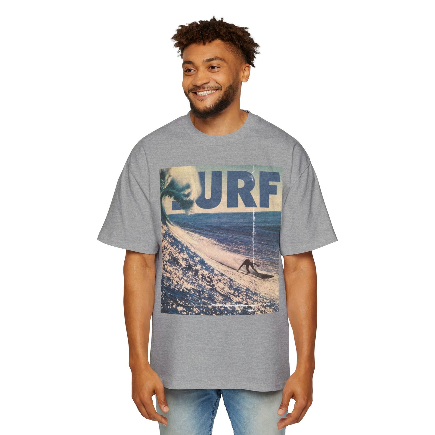 Surf Vintage Photo Tee — Men's Oversized Surf Graphic T-Shirt