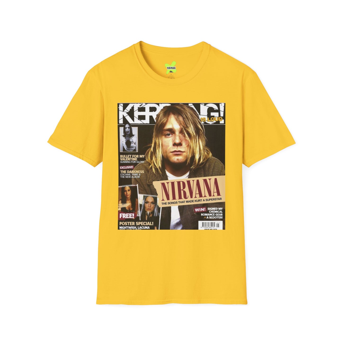 Retro Nirvana Unisex Softstyle T-Shirt - Vintage Magazine Design