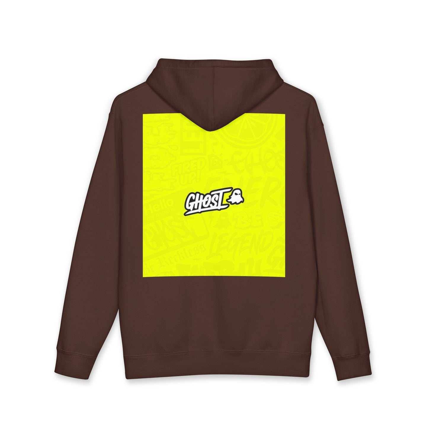 Realist Ghost Hoodie — Neon Yellow Graphic Pullover