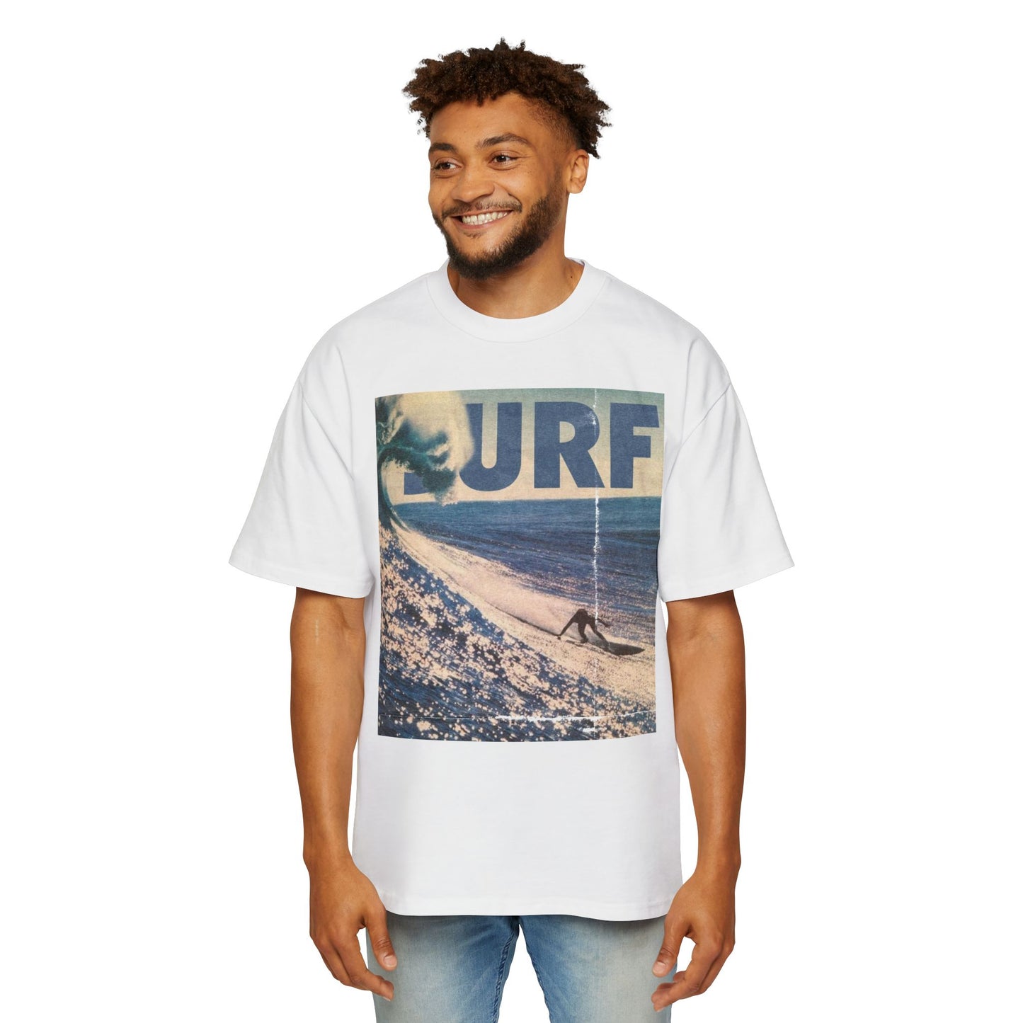 Surf Vintage Photo Tee — Men's Oversized Surf Graphic T-Shirt
