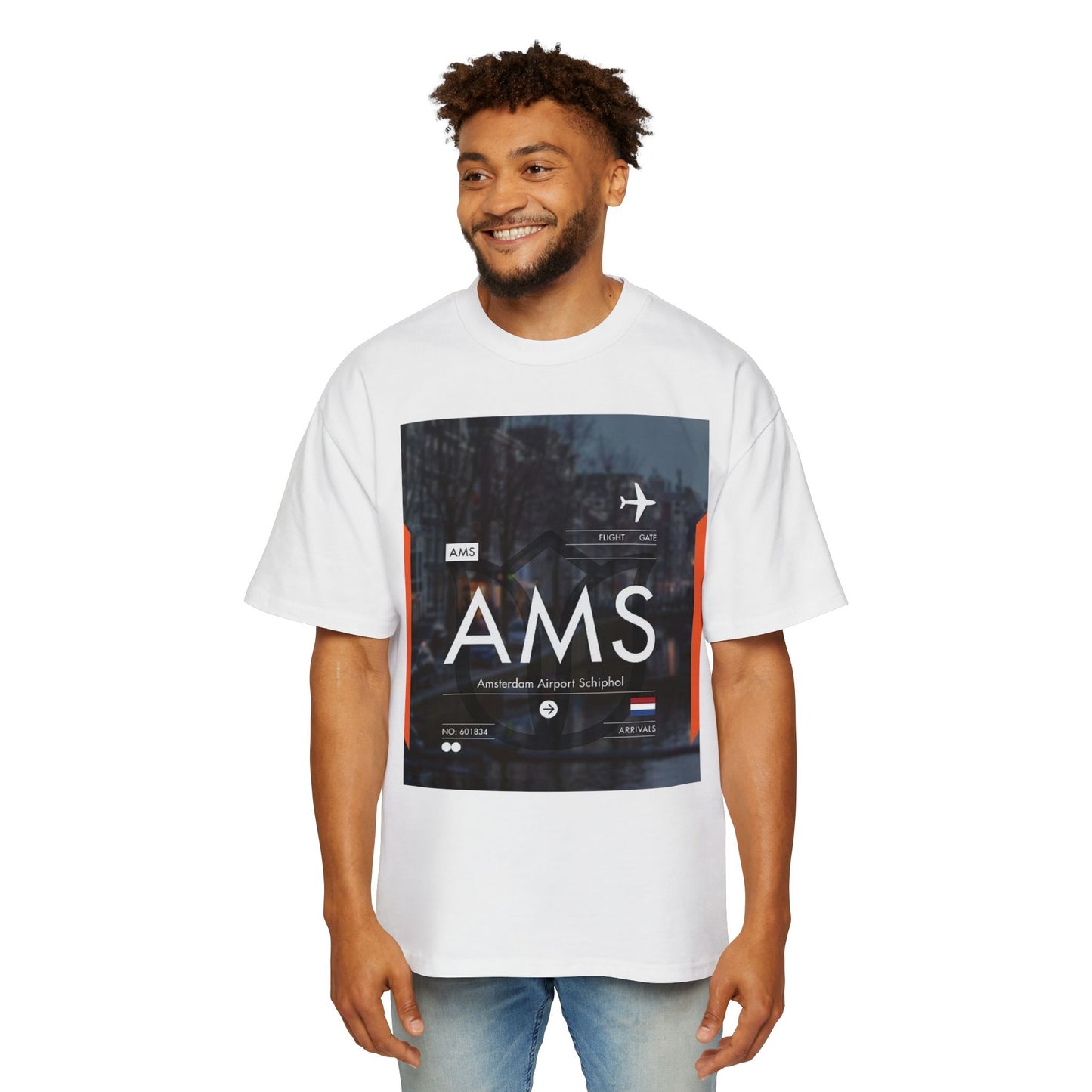 AMS Amsterdam Airport Tee — Travel-Inspired Graphic T-Shirt