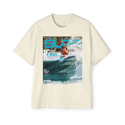 Surf Magazine Graphic Tee — Vintage Surfer Print Oversized T-Shirt