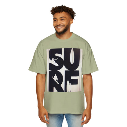 Surf Graphic Tee — Oversized Men's Surfboard Silhouette Shirt