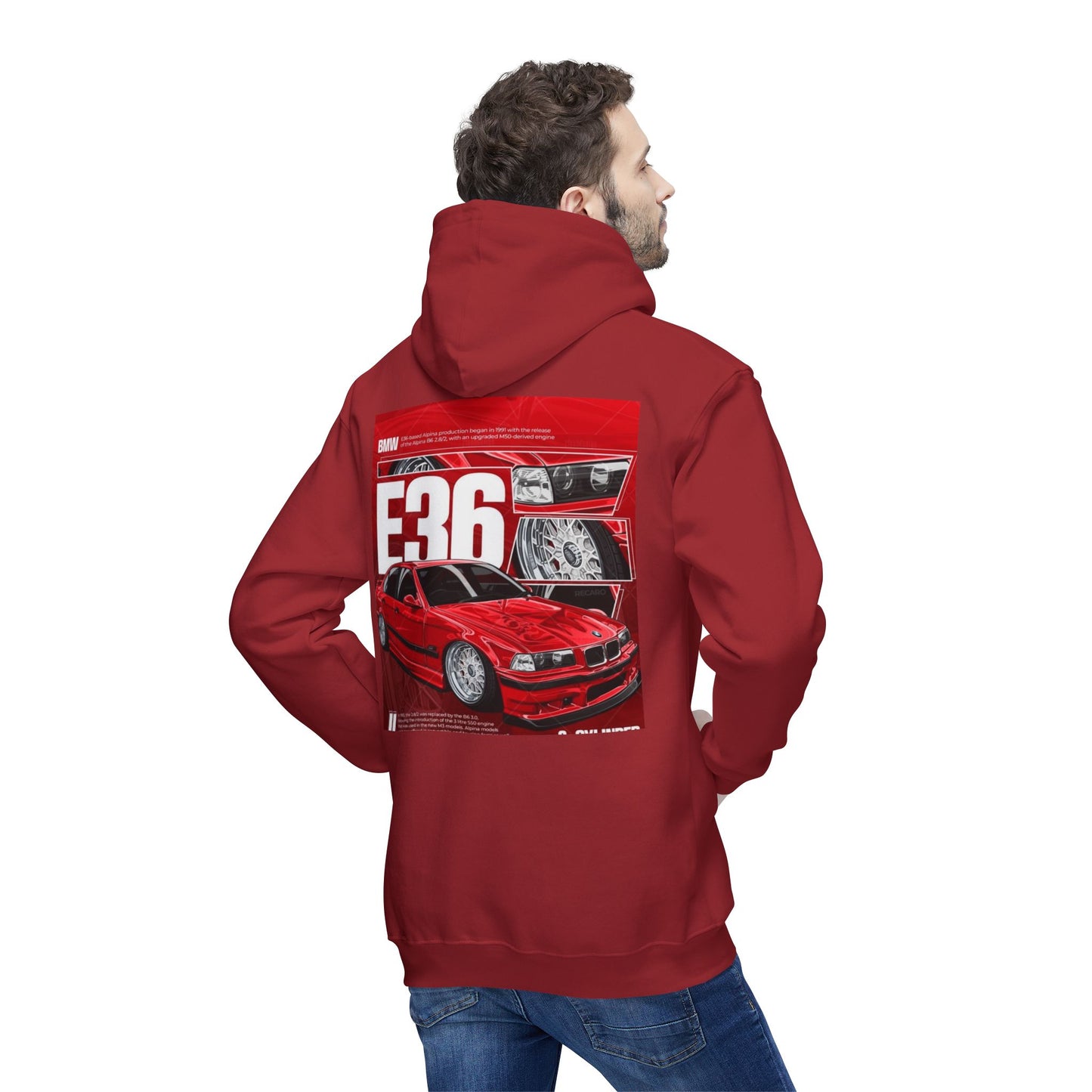 BMW E36 Unisex Hoodie, Car Lovers Gift, Automotive Sweatshirt, Made in USA Apparel, Cool Streetwear Design, Perfect for Car Shows