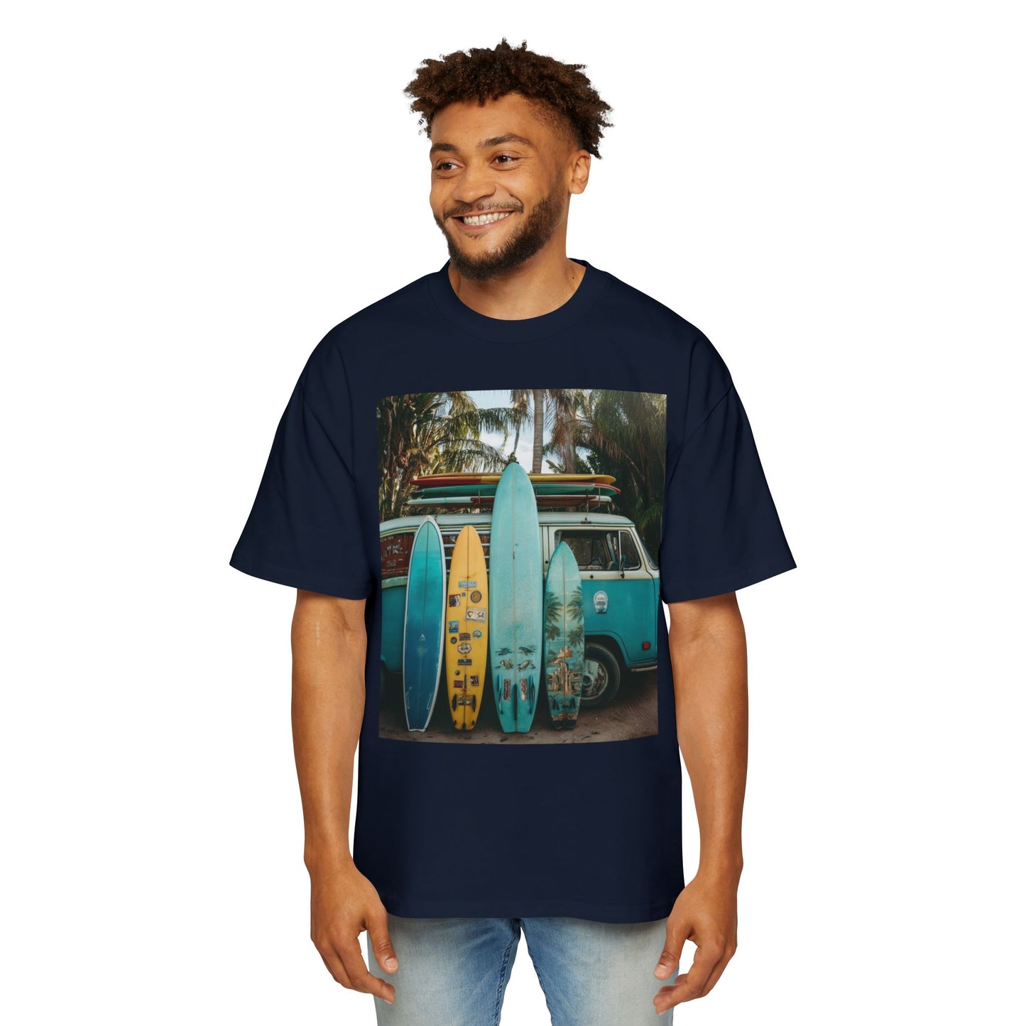Surf Van Photo T‑Shirt — Vintage Surfboard Beach Tee