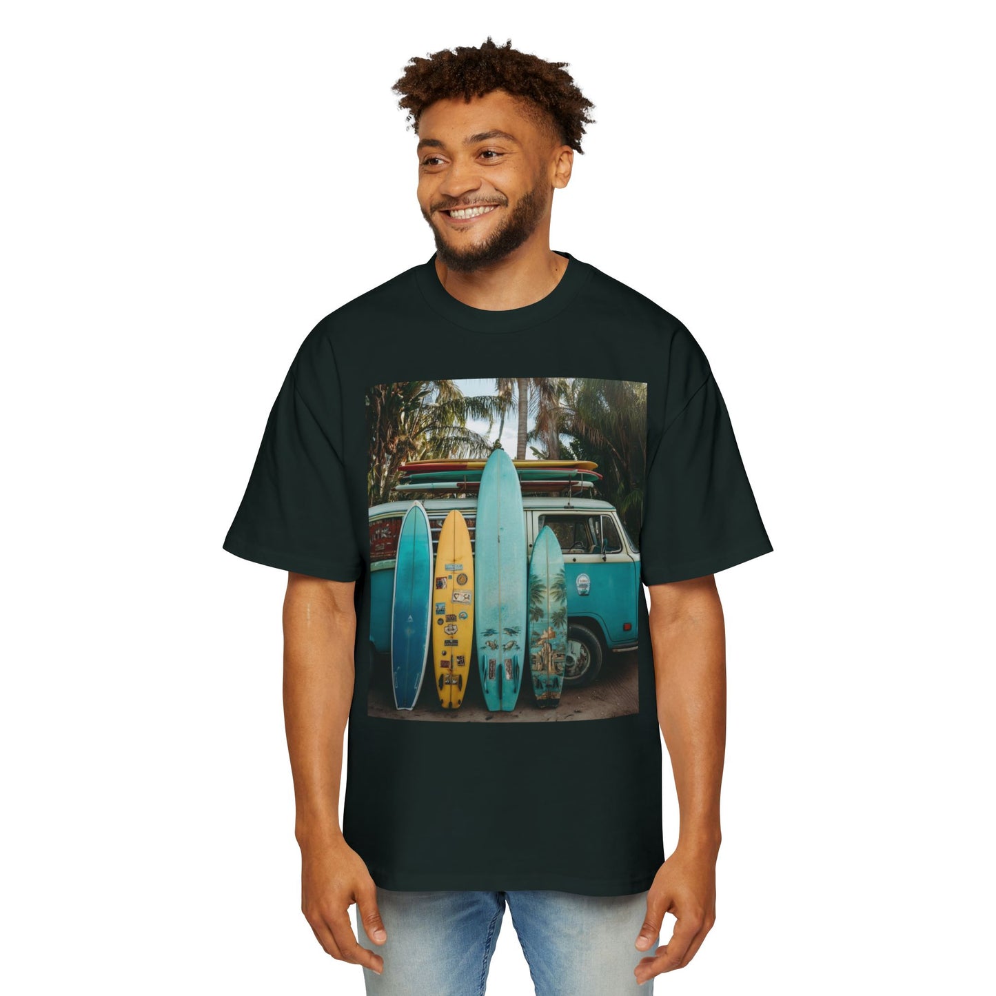 Surf Van Photo T‑Shirt — Vintage Surfboard Beach Tee