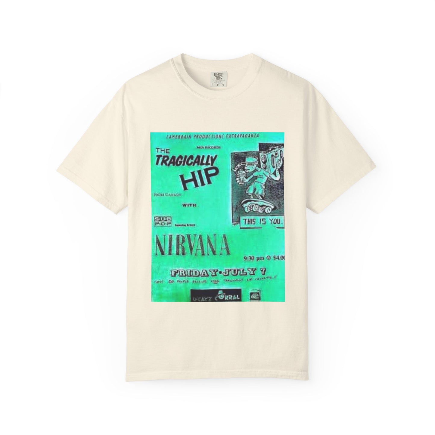 Retro Band Graphic T-Shirt - Nirvana & Tragically Hip Design